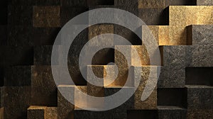textured gold and black cubic wall