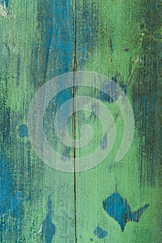 Textured green wall with patina effect