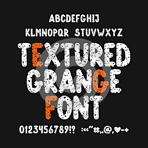 Textured grunge font.