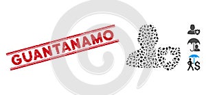 Textured Guantanamo Line Seal and Collage User Protection Shield Icon