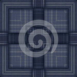 Textured halftone striped 3d seamless pattern. Square frame. Grunge hounds tooth style zigzag lines background. Moire repeat