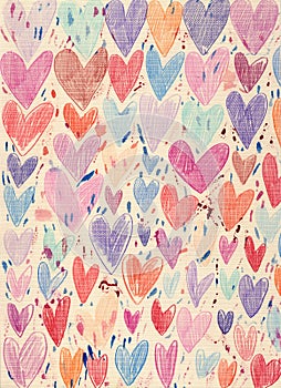 Textured Hearts Background