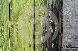 Textured industrial grunge background - light beige and grey peeling paint on the old rough concrete surface