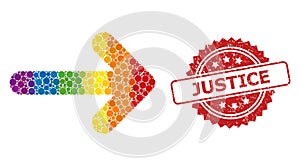 Textured Justice Stamp and LGBT Right Arrow Collage