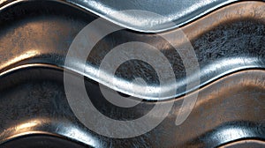 Textured leather surface with wavy patterns