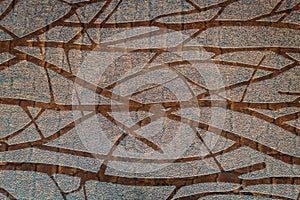 Textured lines and patterns on a wooden ply board