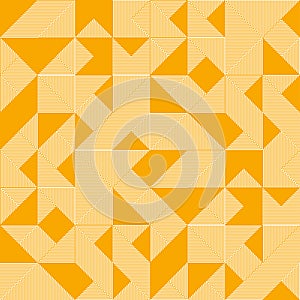 Textured lines and shapes yellow seamless pattern