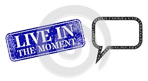 Textured Live in the Moment Seal and Blog Message Lowpoly Icon