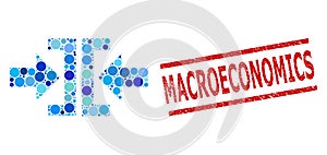 Textured Macroeconomics Stamp and Press Horizontal Direction Composition of Circles