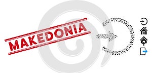 Textured Makedonia Line Stamp and Collage Entrance Icon
