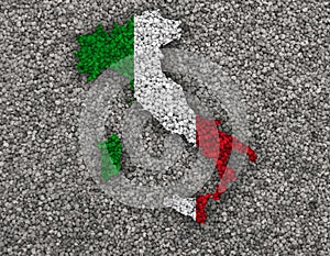 Textured map of Itlay in nice colors