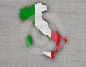 Textured map of Itlay in nice colors