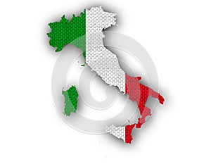 Textured map of Itlay in nice colors