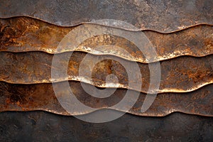 Textured metal surface with wavy patterns