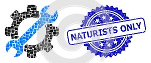 Textured Naturists Only Seal and Square Dot Mosaic Service Tool