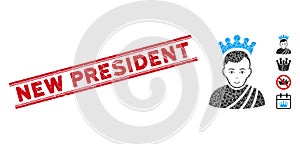 Textured New President Line Seal and Collage Emperor Icon