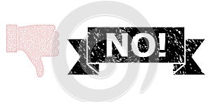 Textured No! Ribbon Watermark and Mesh Carcass Thumb Down