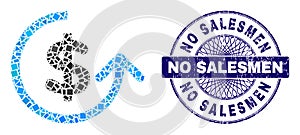 Textured No Salesmen Stamp and Geometric Chargeback Mosaic