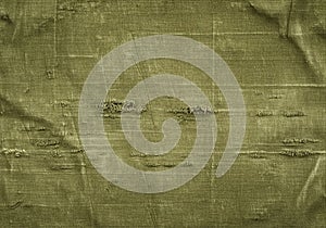 Textured olive green fabric with horizontal weave pattern