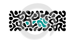 Textured Organic Black Blob Pattern Abstract Vector, vector design Generative AI