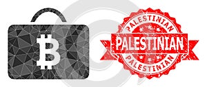 Textured Palestinian Seal And Bitcoin Case Lowpoly Mocaic Icon