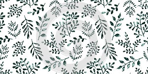 Textured pattern with pale green leaves branches
