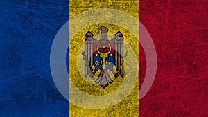Textured photo of the flag of Moldova.