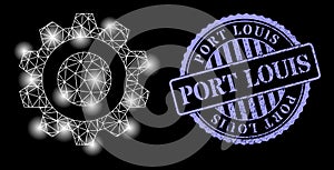 Textured Port Louis Badge and Bright Network Smart Cog with Light Spots
