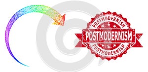 Textured Postmodernism Seal and Rainbow Net Rotate Forward