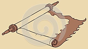 Textured Scroll, Ancient Parchment or Weathered Map, vector design Generative AI