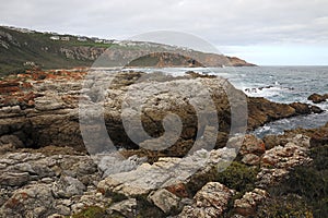 The textured shore line at Pinnacle Point