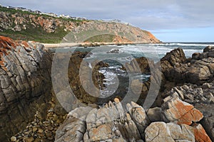 The textured shore line at Pinnacle Point