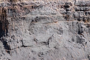 Textured side surface of the turf