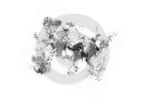 Textured Smoke,Abstract black,isolated on white background