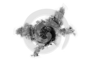 Textured Smoke,Abstract black,isolated on white background