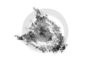 Textured Smoke,Abstract black,isolated on white background