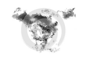 Textured Smoke,Abstract black,isolated on white background