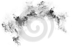 Textured Smoke,Abstract black,isolated on white background