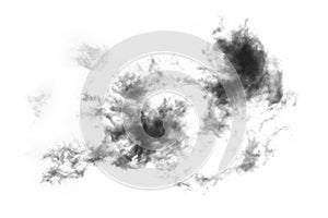 Textured Smoke, Abstract black, isolated on white background