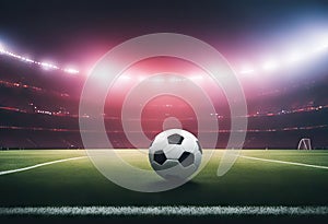 Textured soccer game field with neon fog - center, midfield stock photoSoccer, Ball, Stadium, Backgrounds, Sport