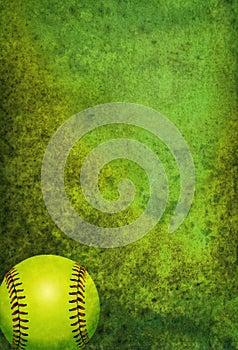 Textured Softball Background with Ball photo