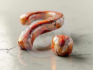 Textured stone 3D question mark on a light background