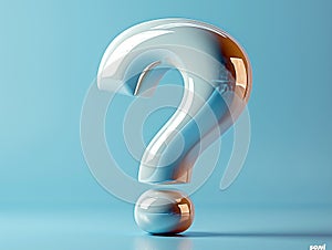 Textured stone 3D question mark on a light background