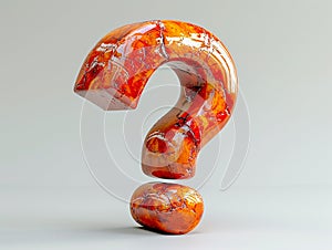 Textured stone 3D question mark on a light background