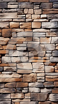 Textured stone wall brick background adorned with a seamless sandstone facade pattern