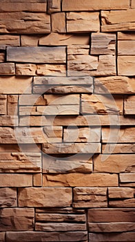 Textured stone wall brick background adorned with a seamless sandstone facade pattern