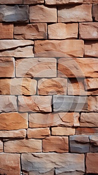 Textured stone wall brick background adorned with a seamless sandstone facade pattern