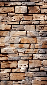 Textured stone wall brick background adorned with a seamless sandstone facade pattern