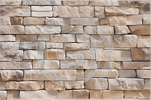 Textured stone wall brick with a seamless pattern of sandstone facade.