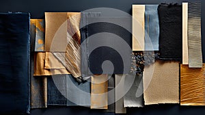 Textured Tapestry: Vibrant Fabrics in Harmonious Composition photo